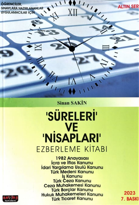 Süreleri ve Nisapları Ezberleme Kitabı Sinan Sakin  - Kitap