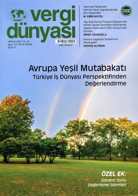 Vergi Dünyası Dergisi Aralık 2020 Münever Yeğin 