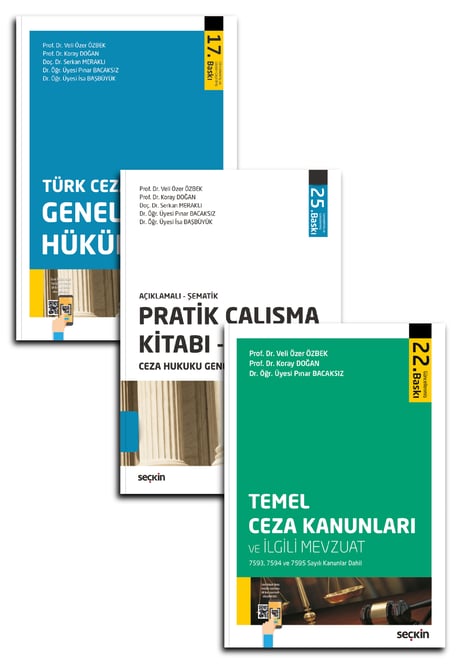 Ceza Hukuku Genel Hükümler (3'lü Set) Ekim2026 Prof. Dr. Veli Özer Özbek, Prof. Dr. Koray Doğan, Doç. Dr. Serkan Meraklı, Dr. Öğr. Üyesi Pınar Bacaksız, Dr. Öğr. Üyesi İsa Başbüyük 