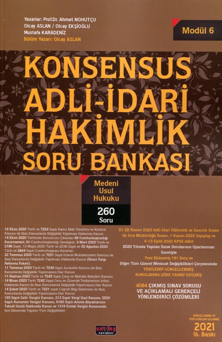 Modül: 6 Konsensus Adli – İdari Hakimlik Soru Bankası – Medeni Usul Hukuku Olcay Aslan  - Kitap