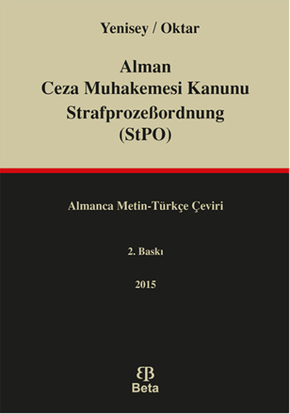 Alman Ceza Muhakemesi Kanunu StrafprozeBordnung StPO Feridun Yenisey, Salih Oktar  - Kitap