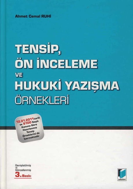 Tensip, Ön İnceleme ve Hukuki Yazışma Örnekleri Ahmet Cemal Ruhi  - Kitap
