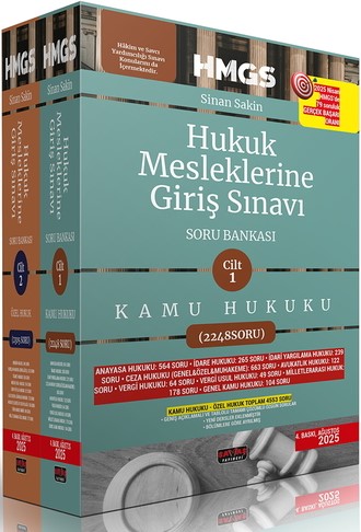 HMGS Hukuk Mesleklerine Giriş Sınavı Soru Bankası 2 Cilt Takım Sinan Sakin  - Kitap