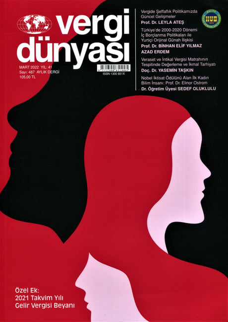 Vergi Dünyası Dergisi Mart 2022 Münever Yeğin 