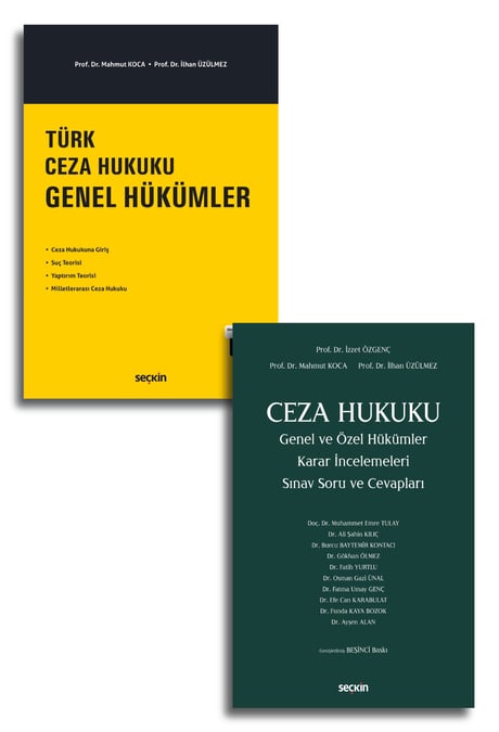 Türk Ceza Hukuku Genel Çalışma Seti  (Ekim 2025) Prof. Dr. Mahmut Koca, Prof. Dr. İlhan Üzülmez, Prof. Dr. İzzet Özgenç 