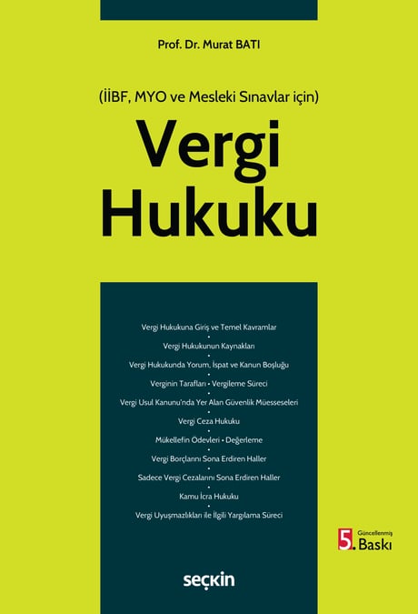 (İİBF, MYO ve Mesleki Sınavlar için) Vergi Hukuku (MYO)
 Prof. Dr. Murat Batı  - Kitap