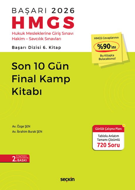 BAŞARI  – HMGS Son 10 Gün Final Kamp Kitabı İbrahim Burak Şen, Özge Şen  - Kitap