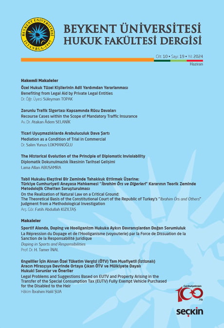 Beykent Üniversitesi Hukuk Fakültesi Dergisi Cilt:10 – Sayı:19 – Haziran 2024 Prof. Dr. Ahmet Erol 