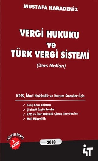 Vergi Hukuku ve Türk Vergi Sistemi Ders Notları Mustafa Karadeniz  - Kitap