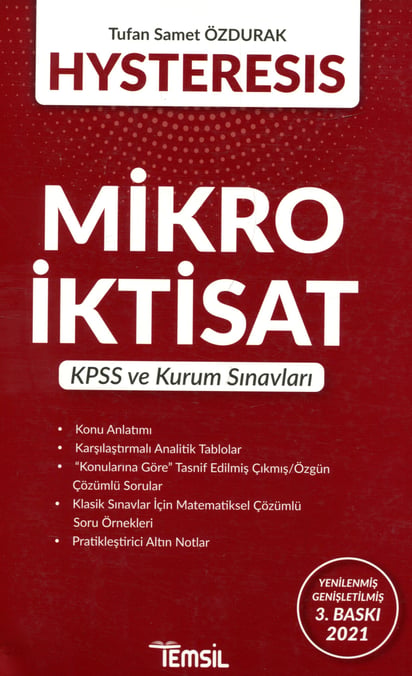 Hysteresis Mikro İktisat KPSS ve Kurum Sınavları Tufan Samet Özdurak  - Kitap