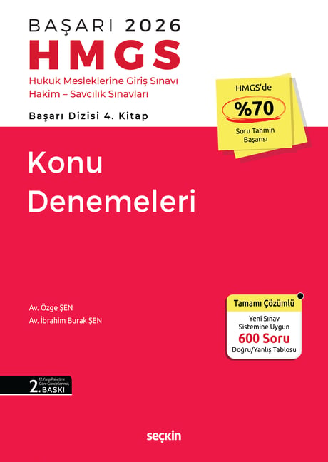 BAŞARI – HMGS Konu Denemeleri Av. Özge Şen, Av. İbrahim Burak Şen  - Kitap