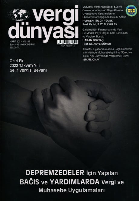Vergi Dünyası Dergisi Mart 2023 Münever Yeğin 
