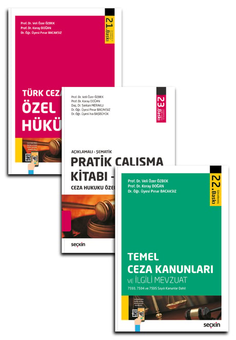 Ceza Hukuku Özel Hükümler  (3'lü Set) Ekim 2026 Prof. Dr. Veli Özer Özbek, Prof. Dr. Koray Doğan, Doç. Dr. Serkan Meraklı, Dr. Öğr. Üyesi Pınar Bacaksız, Dr. Öğr. Üyesi İsa Başbüyük 