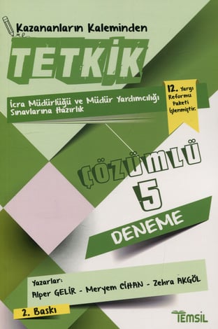 Tetkik – İcra Müdürlüğü ve Müdür Yardımcılığı Sınavlarına Hazırlık Çözümlü 5 Deneme