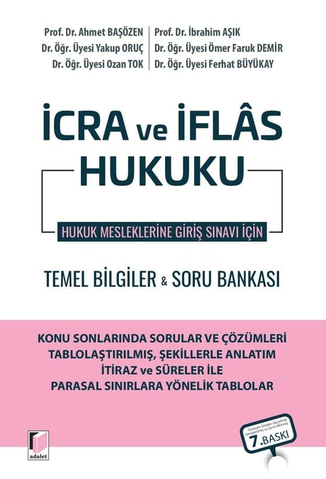 Hukuk Mesleklerine Giriş Sınavı İçin İcra ve İflas Hukuku Temel Bilgiler & Soru Bankası Prof. Dr. Ahmet Başözen, Prof. Dr. İbrahim Aşık, Dr. Öğr. Üyesi Yakup Oruç, Dr. Öğr. Üyesi Ömer Faruk Demir, Dr. Öğr. Üyesi Ozan Tok, Dr. Öğr. Üyesi F  - Kitap
