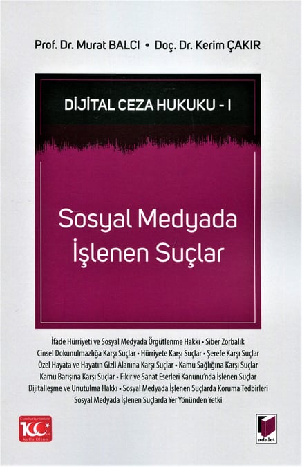 Sosyal Medyada İşlenen Suçlar Prof. Dr. Murat Balcı  - Kitap