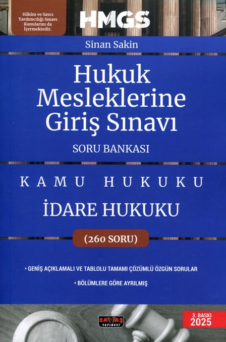 HMGS İdare Hukuku Soru Bankası  Sinan Sakin  - Kitap