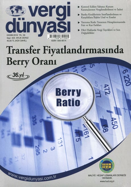 Vergi Dünyası Dergisi Kasım 2016 Münever Yeğin 
