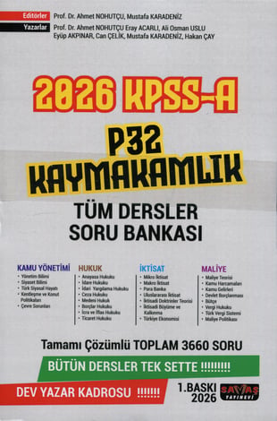 KPSS A Grubu P32 Kaymakamlık Tüm Dersler Soru Bankası Seti