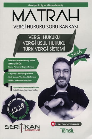 Matrah – Vergi Hukuku – Vergi Usul Hukuku – Türk Vergi Sistemi Soru Bankası
