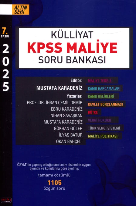 Külliyat KPSS Maliye Soru Bankası Mustafa Karadeniz  - Kitap