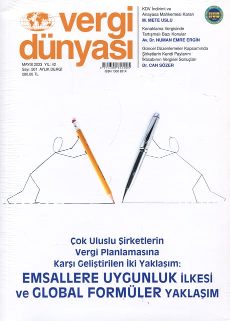 Vergi Dünyası Dergisi Mayıs 2023 Münever Yeğin 