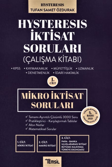 Hysteresis İktisat Soruları Çalışma Kitabı – Mikro İktisat – 1. Cilt Tufan Samet Özdurak  - Kitap