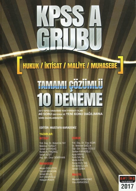 KPSS A Grubu 10 Deneme Sınavı Tamamı Çözümlü Mustafa Karadeniz  - Kitap