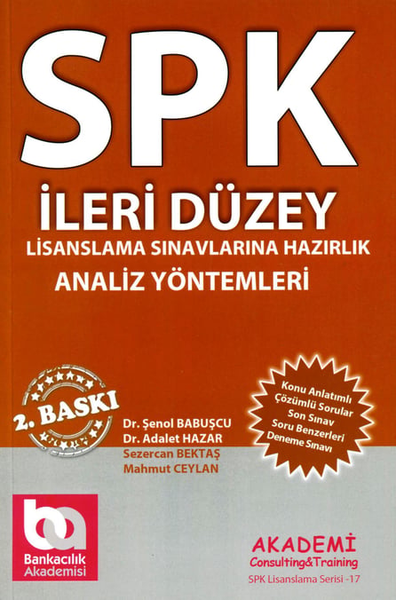 SPK İleri Düzey, Analiz Yöntemleri Dr. Şenol Babuşcu, Dr. Adalet Hazar  - Kitap