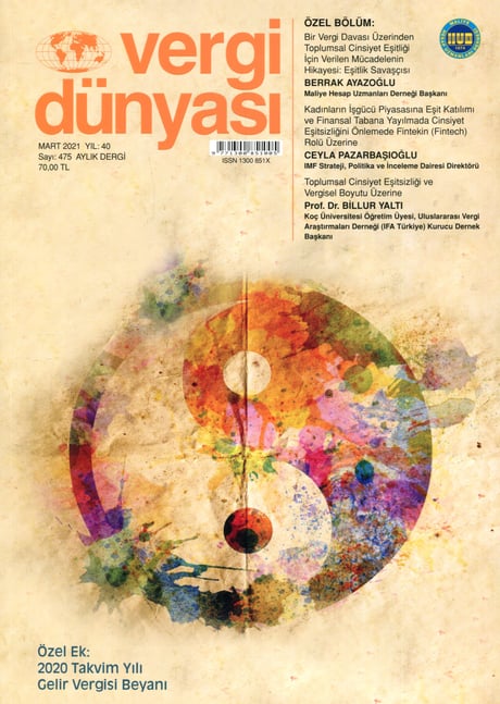 Vergi Dünyası Dergisi Mart 2021 Münever Yeğin 