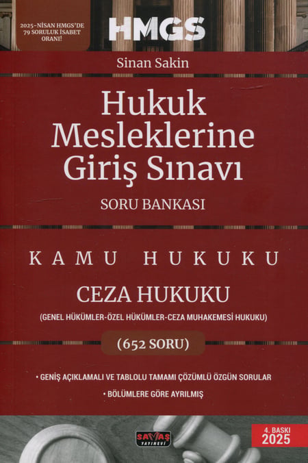 HMGS Kamu Hukuku – Ceza Hukuku Soru Bankası Sinan Sakin  - Kitap