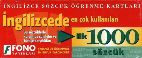 İngilizce Sözlük Öğrenme Kartları     İngilizcede En Çok Kullanılan İlk 1000 Sözcük Yazar Belirtilmemiş  - Kitap