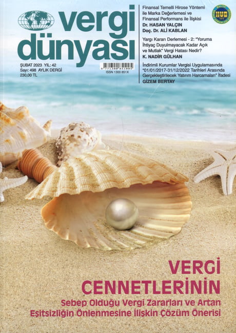 Vergi Dünyası Dergisi Şubat 2023 Münever Yeğin 