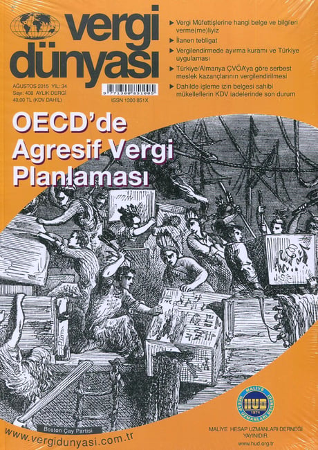 Vergi Dünyası Dergisi Ağustos 2015 Münever Yeğin 