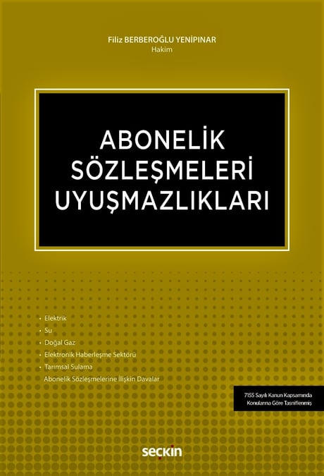 Abonelik Sözleşmeleri Uyuşmazlıkları Filiz Berberoğlu Yenipınar  - Kitap