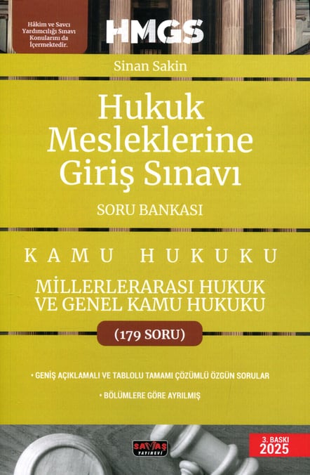 HMGS Milletlerarası Hukuk ve Genel Kamu Hukuku Soru Bankası Sinan Sakin  - Kitap