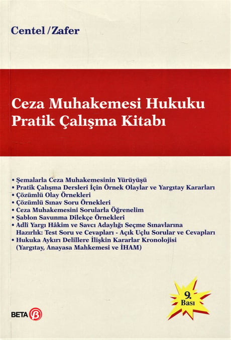 Ceza Muhakemesi Hukuku Pratik Çalışma Kitabı Prof. Dr. Nur Centel, Prof. Dr. Hamide Zafer  - Kitap