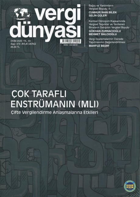 Vergi Dünyası Dergisi Ekim 2020 Münever Yeğin 
