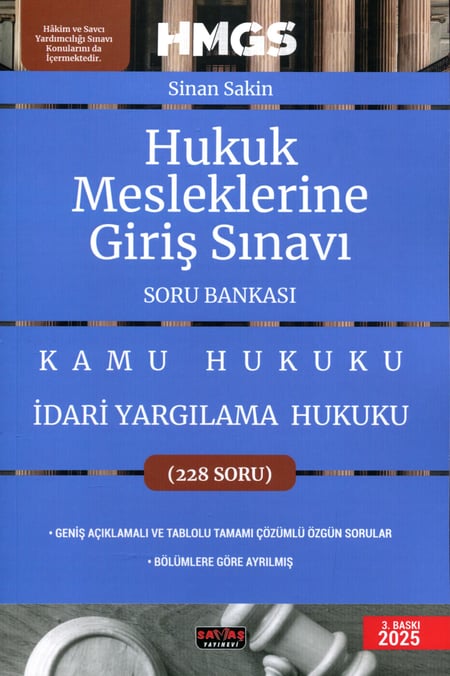 HMGS İdari Yargılama Hukuku Soru Bankası Sinan Sakin  - Kitap