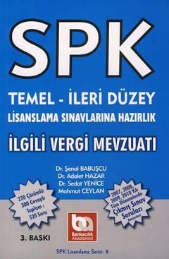 SPK Temel Düzey, İlgili Vergi Mevzuatı Şenol Babuşcu, Adalet Hazar  - Kitap