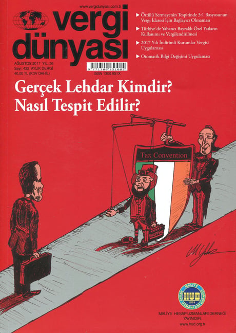 Vergi Dünyası Dergisi Ağustos 2017 Münever Yeğin 