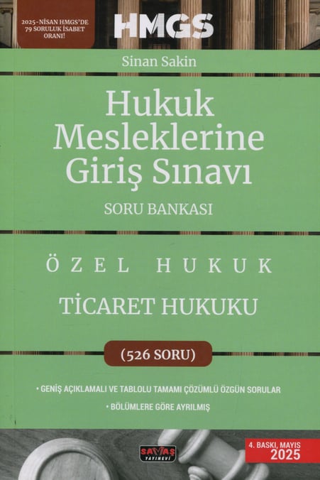 HMGS Özel Hukuk Ticaret Hukuku Soru Bankası Sinan Sakin  - Kitap