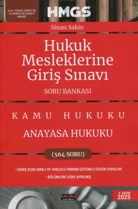 HMGS Anayasa Hukuku Kamu Hukuku Soru Bankası Sinan Sakin  - Kitap