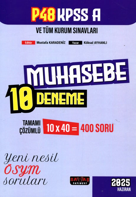 P48 KPSS A Grubu Muhasebe 10 Deneme Tamamı Çözümlü Köksal Ayhanlı, Mustafa Karadeniz  - Kitap