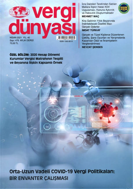 Vergi Dünyası Dergisi Nisan 2021 Münever Yeğin 