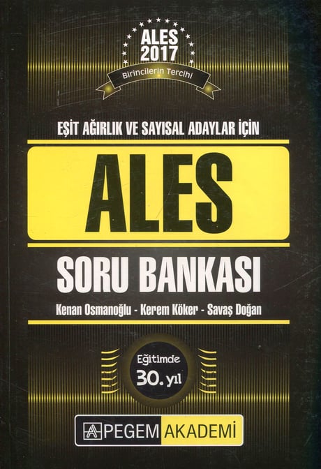 Eşit Ağırlık ve Sayısal Adaylar İçin ALES Soru Bankası 2017 Kenan Osmanoğlu, Kerem Köker, Savaş Doğan  - Kitap