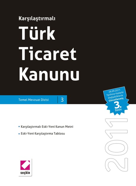 Karşılaştırmalı Türk Ticaret Kanunu (Ciltli) Seçkin Yayıncılık  - Kitap