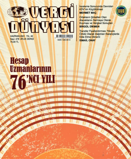 Vergi Dünyası Dergisi Haziran 2021 Münever Yeğin 