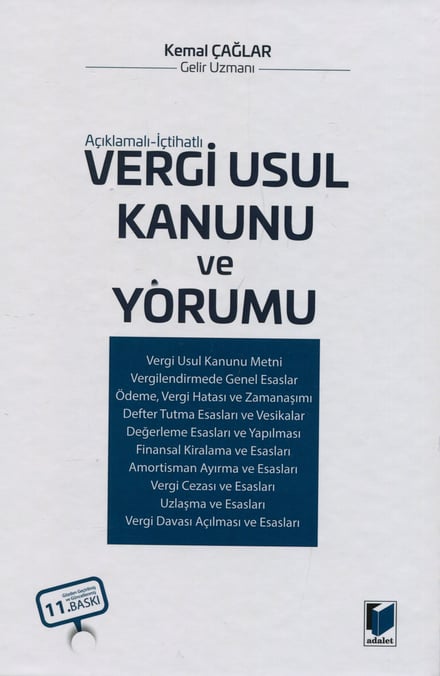 Vergi Usul Kanunu ve Yorumu Kemal Çağlar  - Kitap