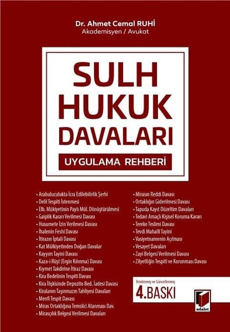 Sulh Hukuk Davaları Uygulama Rehberi Dr. Ahmet Cemal Ruhi  - Kitap